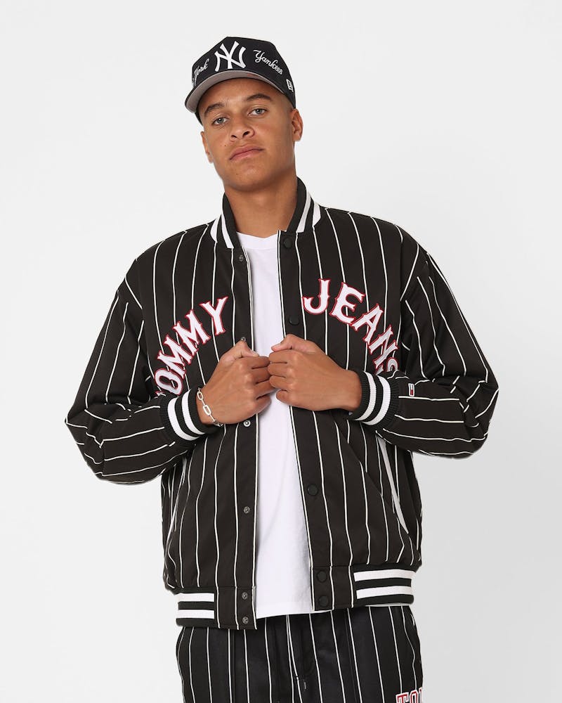 TOMMY JEANS Relaxed Pinstripe Bomber Jacket