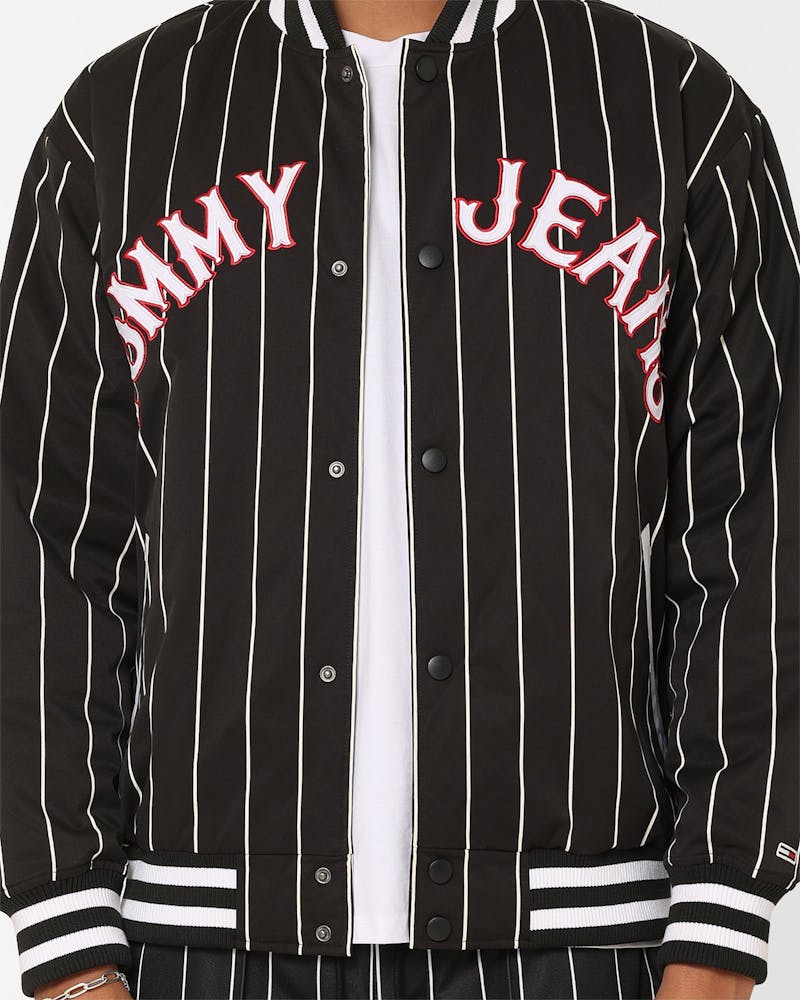 TOMMY JEANS Relaxed Pinstripe Bomber Jacket