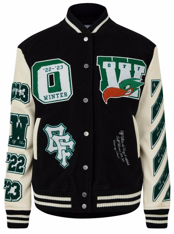 OFF WHITE Women's Embroidered Varsity Jacket